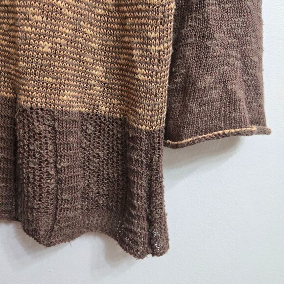 Bill Baber Handmade Scotland Womens 2-Tone Brown Open Knit Wool Knit Sweater M - Picture 3 of 10